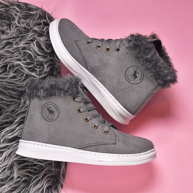 نیم بوت دخترانه طوسی مدل Kety