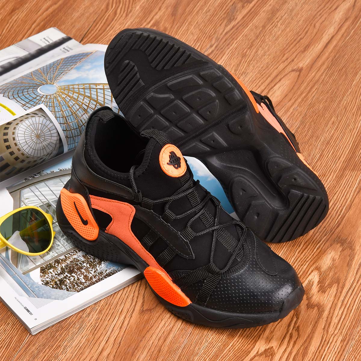 کفش مردانه هوراچی ساقدار مدل zal رنگ مشکی نارنجی