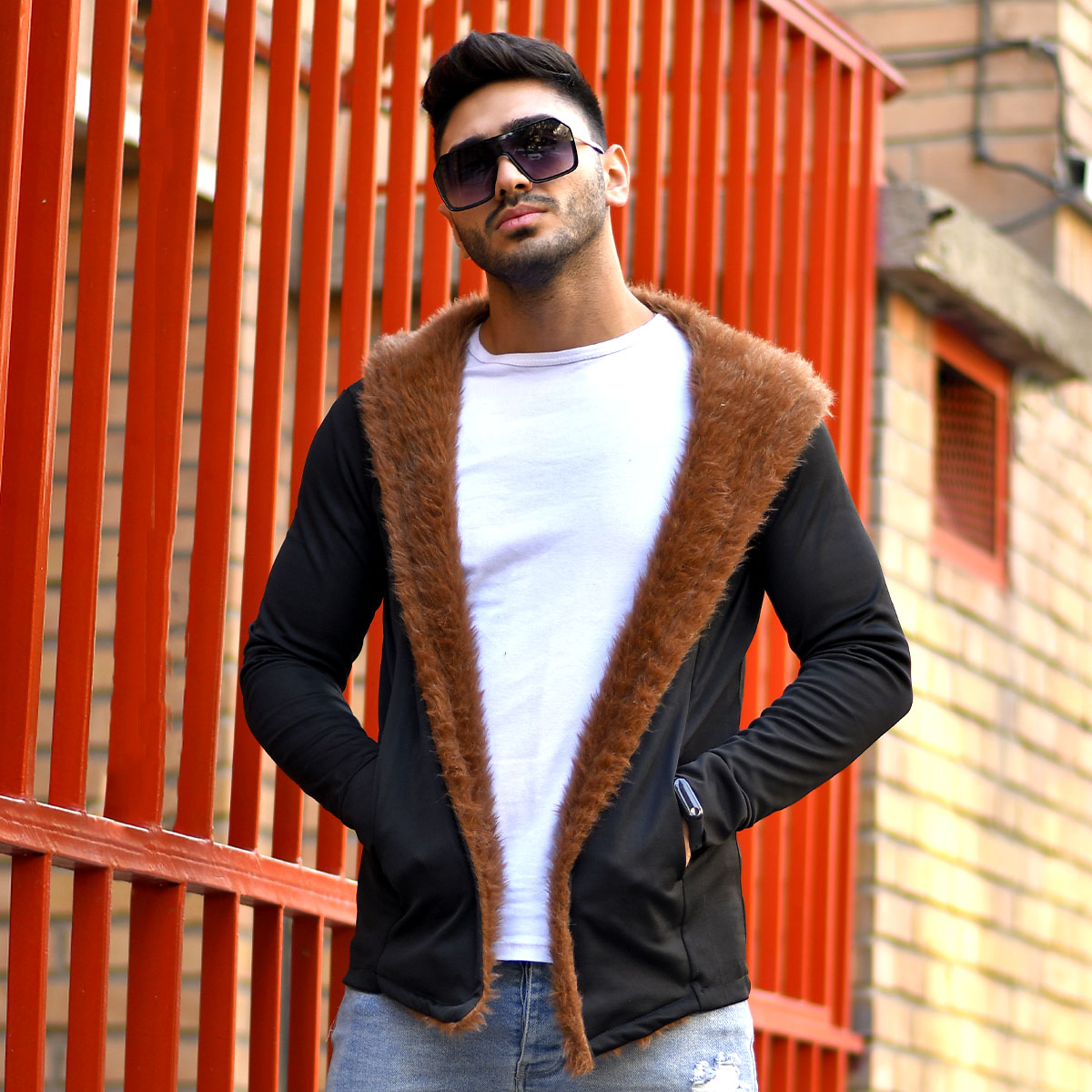 شنل خز قهوه ای مردانه مدل venit