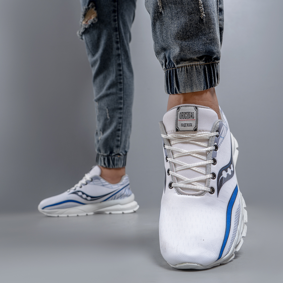 کفش ورزشی ساکونی طوسی آبی مردانه مدل Vipra