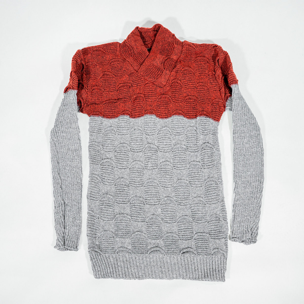 پلیور دورنگ قرمزطوسی مردانه مدلArkia