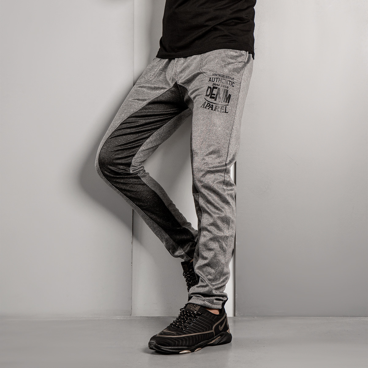 شلوار اسلش مردانه(T) طوسی ذغالی مدل 2340