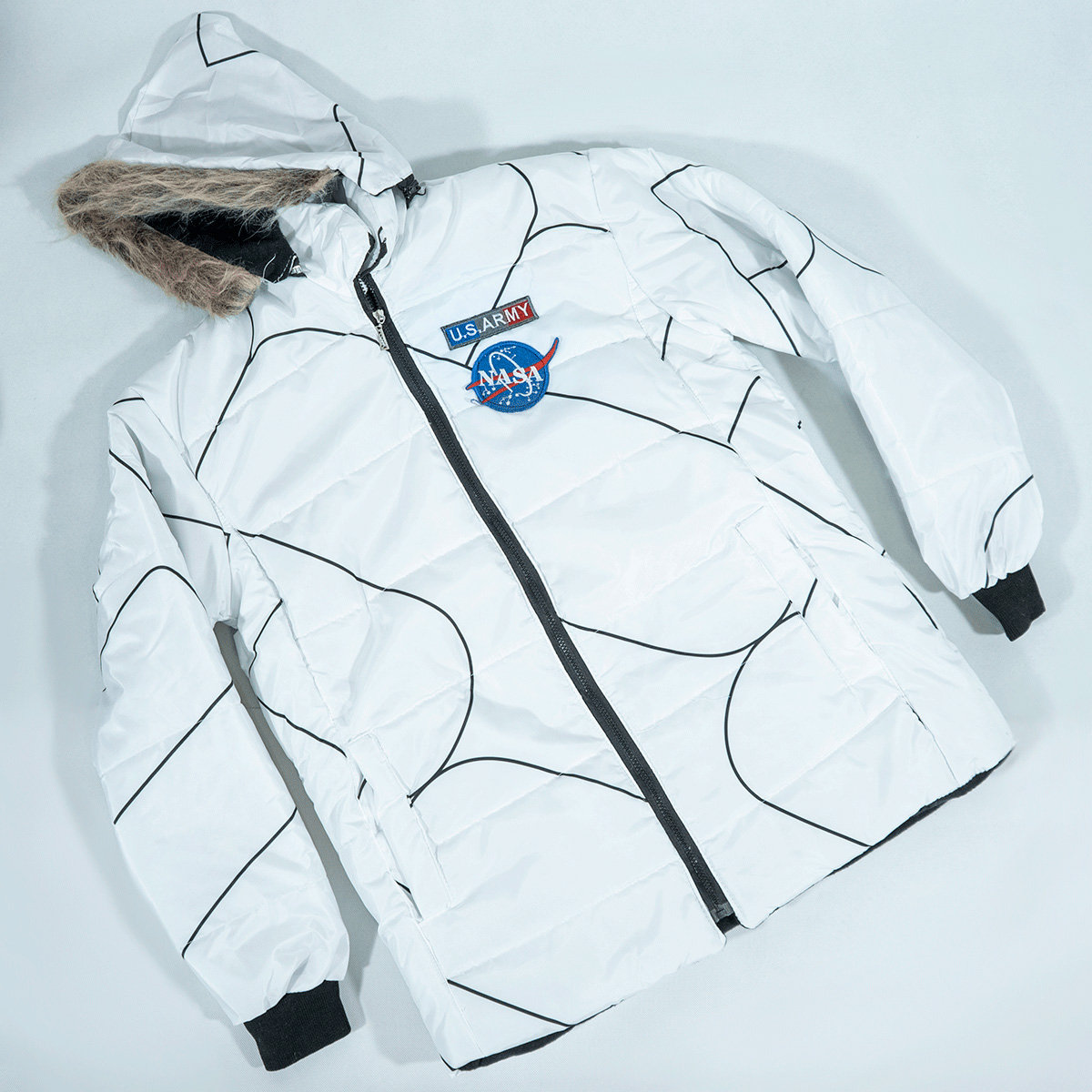 کاپشن مردانه سفید مدل Nasa