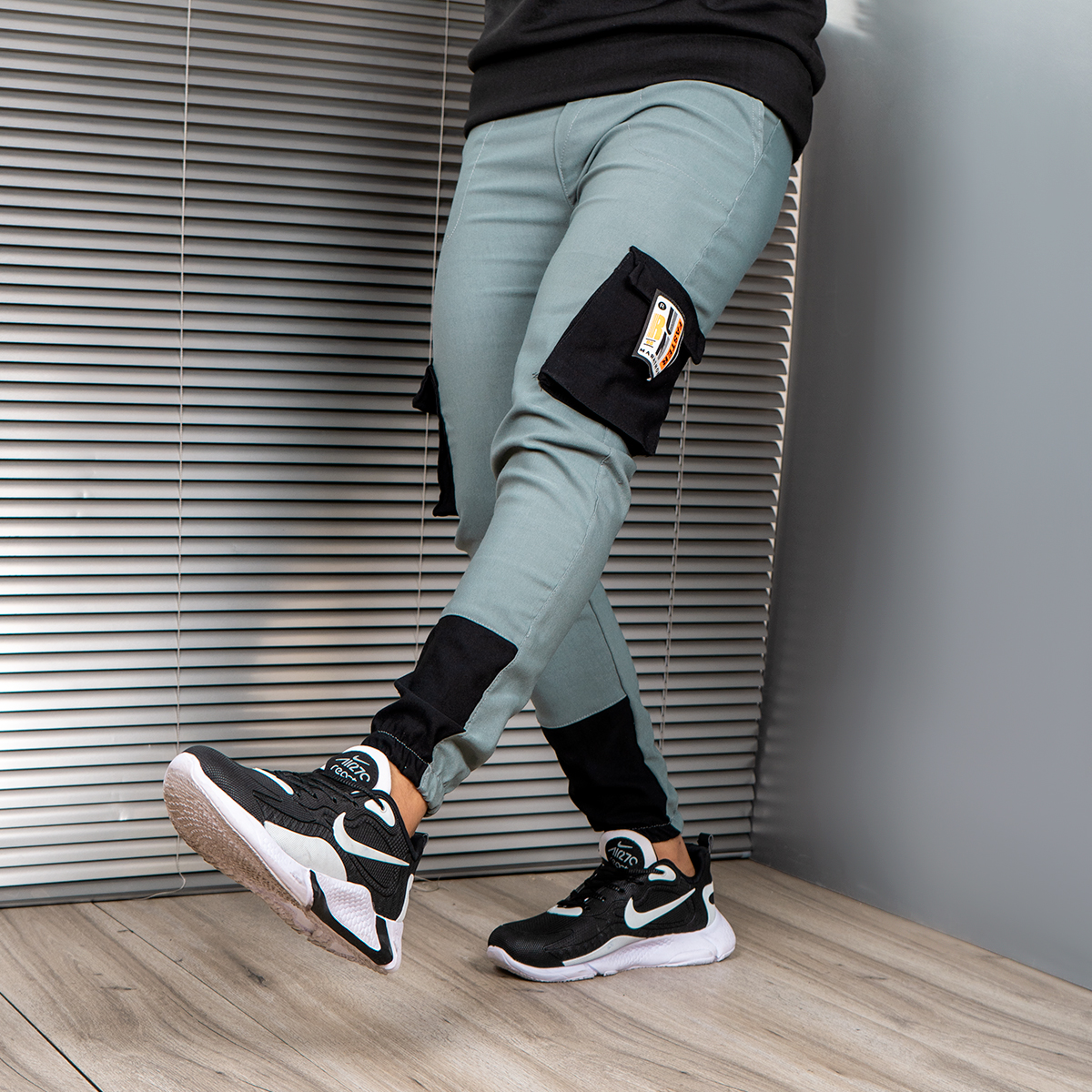 شلوار اسلش مردانه مشکی طوسی مدل Radan