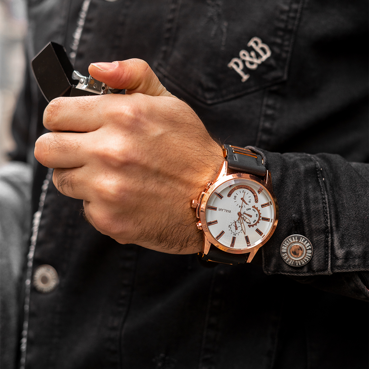 ساعت مردانه walar رزگلد مدل A720