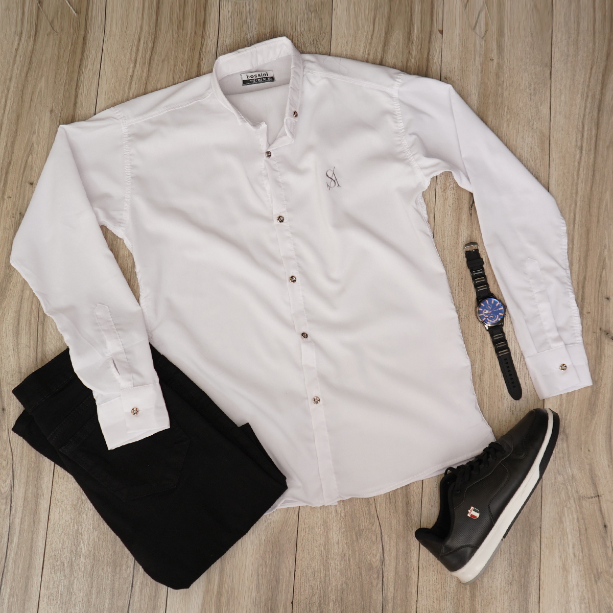 پیراهن سفید مردانه مدل Yazdan