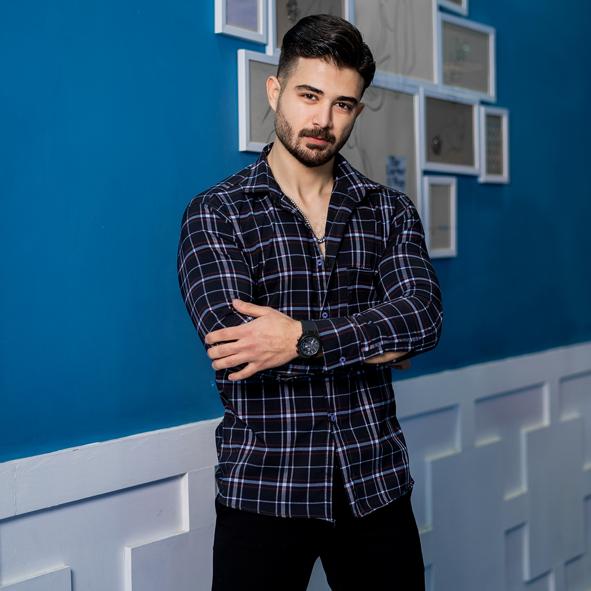 پیراهن مردانه چهارخانه مدل toshak