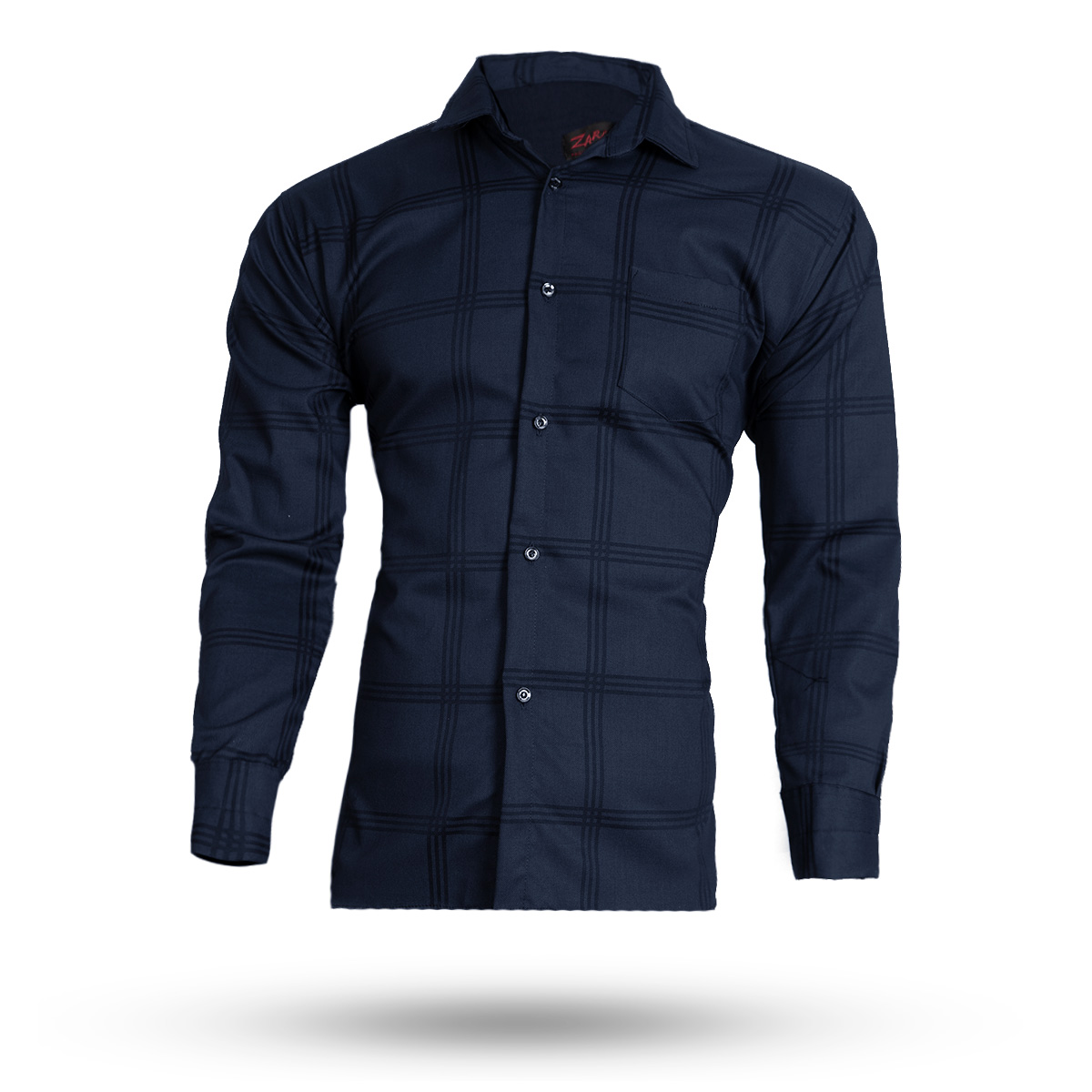 پیراهن مردانه چهارخونه سرمه ای مدل Ravin