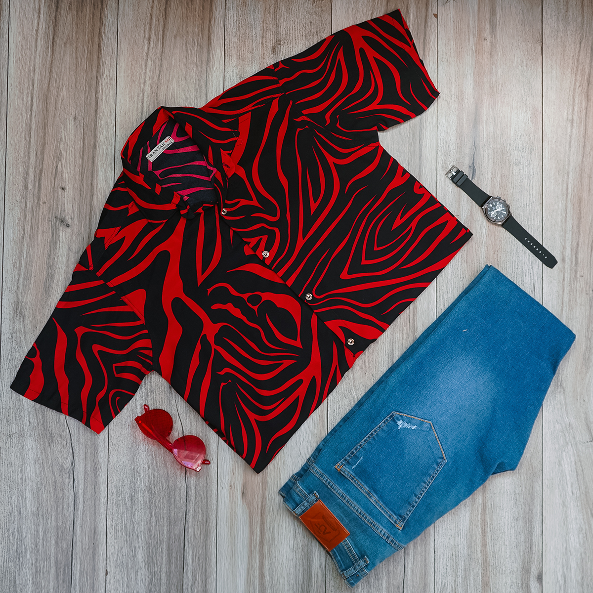 پیراهن هاوایی مردانه مدل Fabro