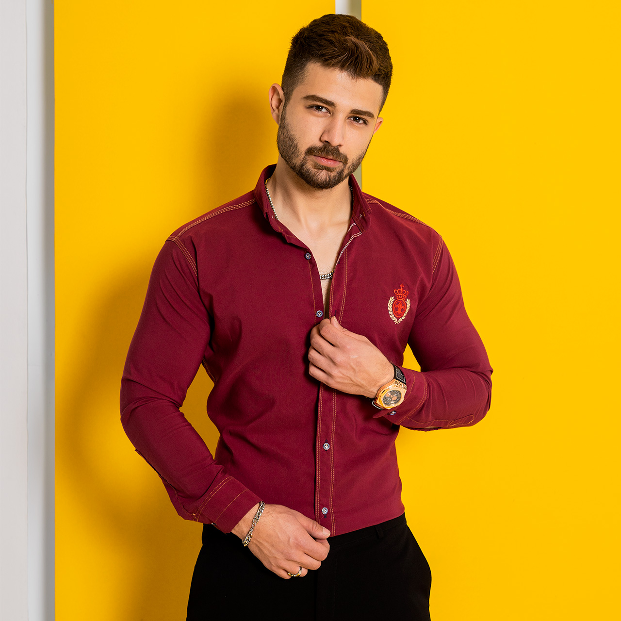 پیراهن مردانه قرمز مدل gabi