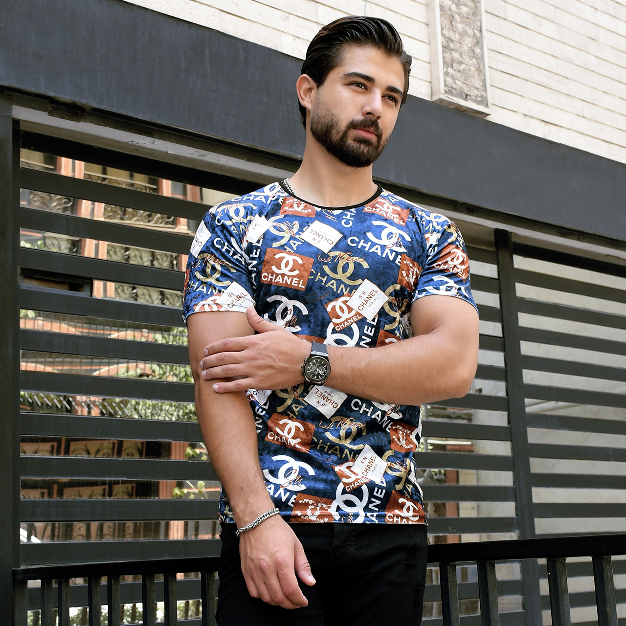 تیشرت مخملChanel مردانه مدل C80