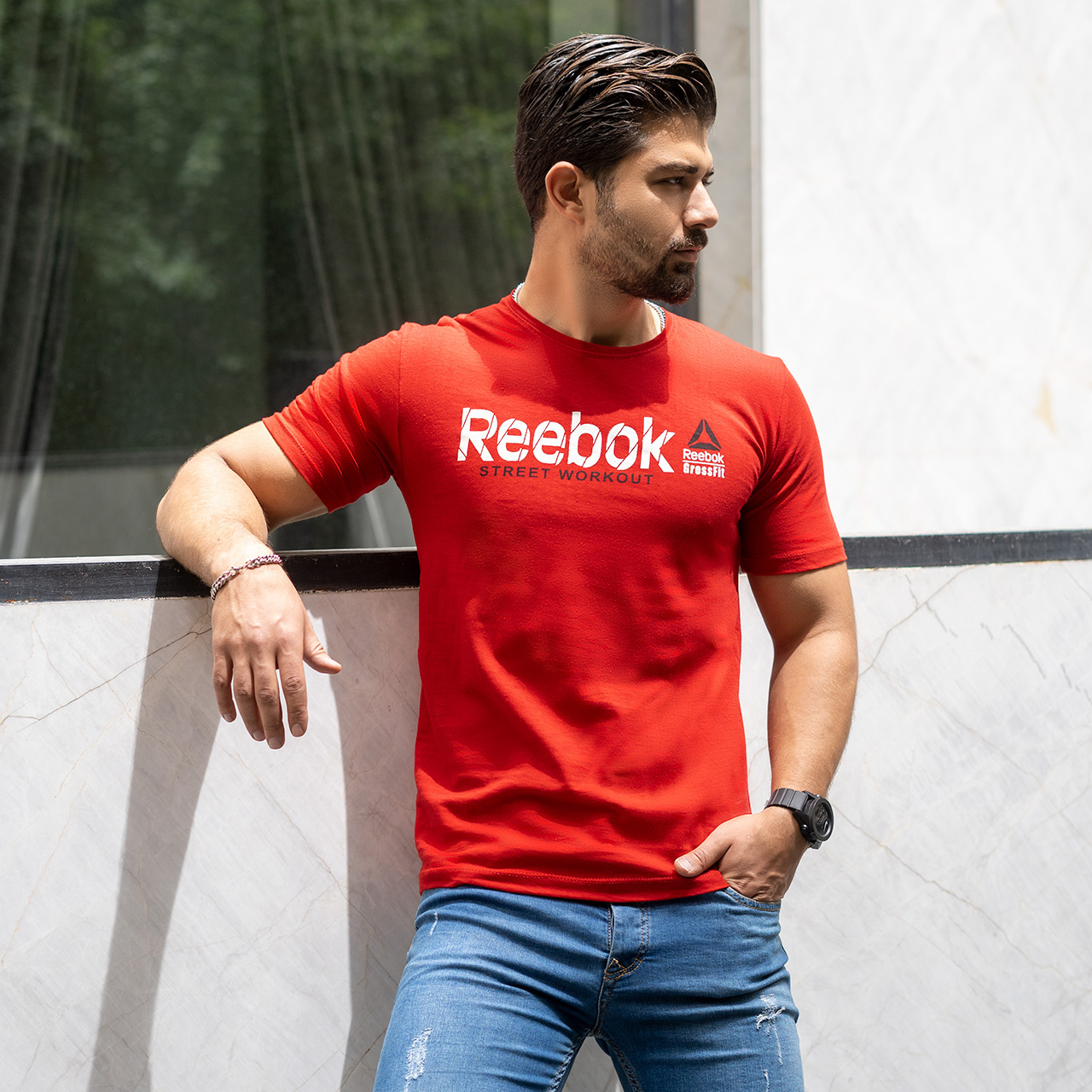 تیشرت ریبوک قرمز مردانه مدل street