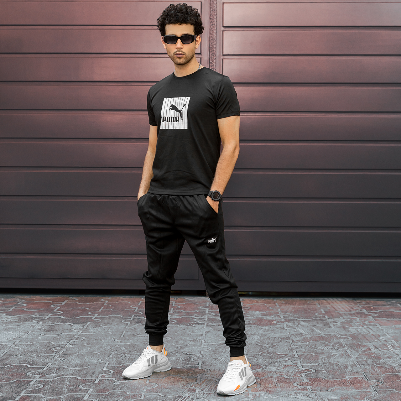 ست تیشرت شلوار Puma مردانه مشکی مدل Zarad