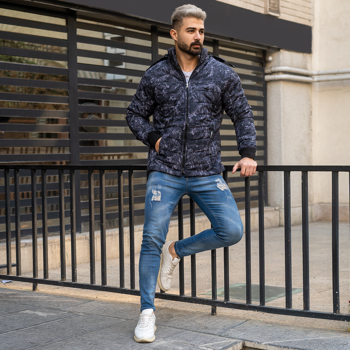 کاپشن ابرو بادی-مشکی مردانه مدل L170