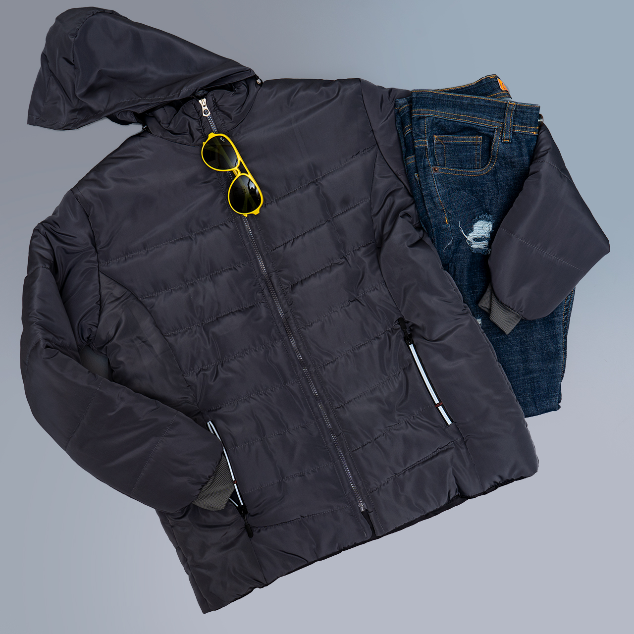 کاپشن مردانه نوک مدادی مدل Aidin