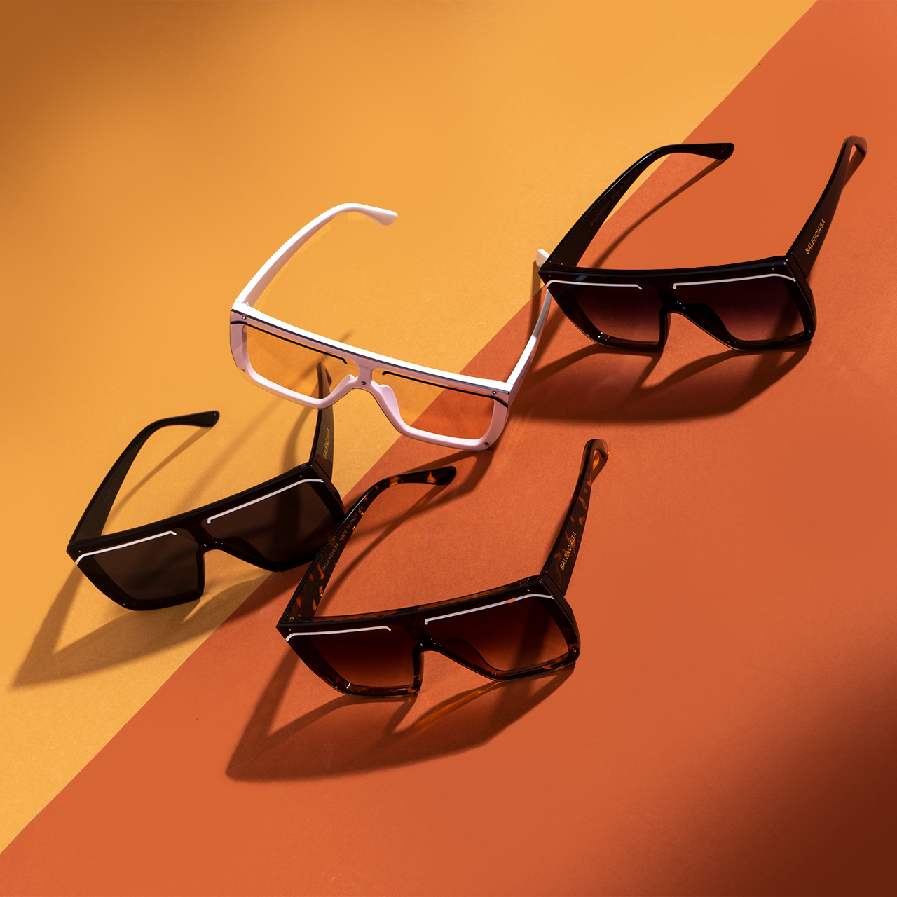 عینک آفتابی قهوه ای مدل balenciaga