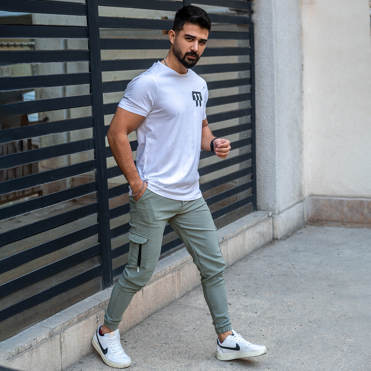 شلوار اسلش مردانه سبز مدل ALIMA