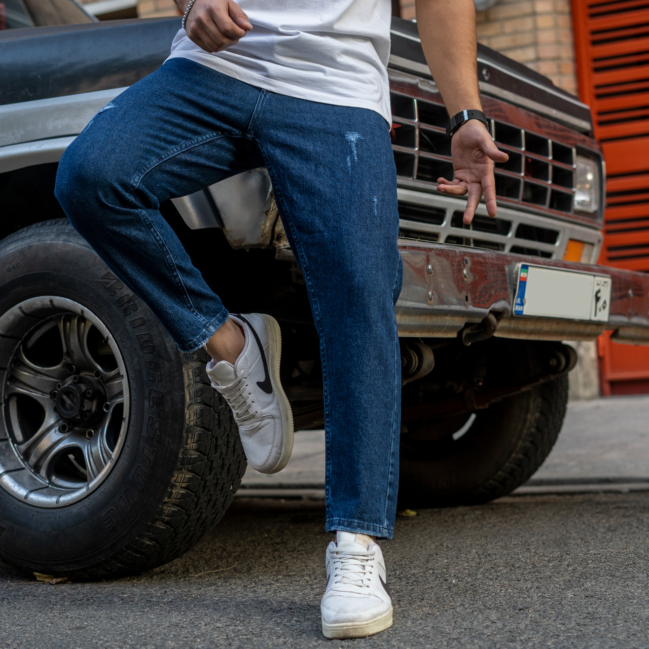 شلوار جین سرمه ای مردانه مدل ABTIN