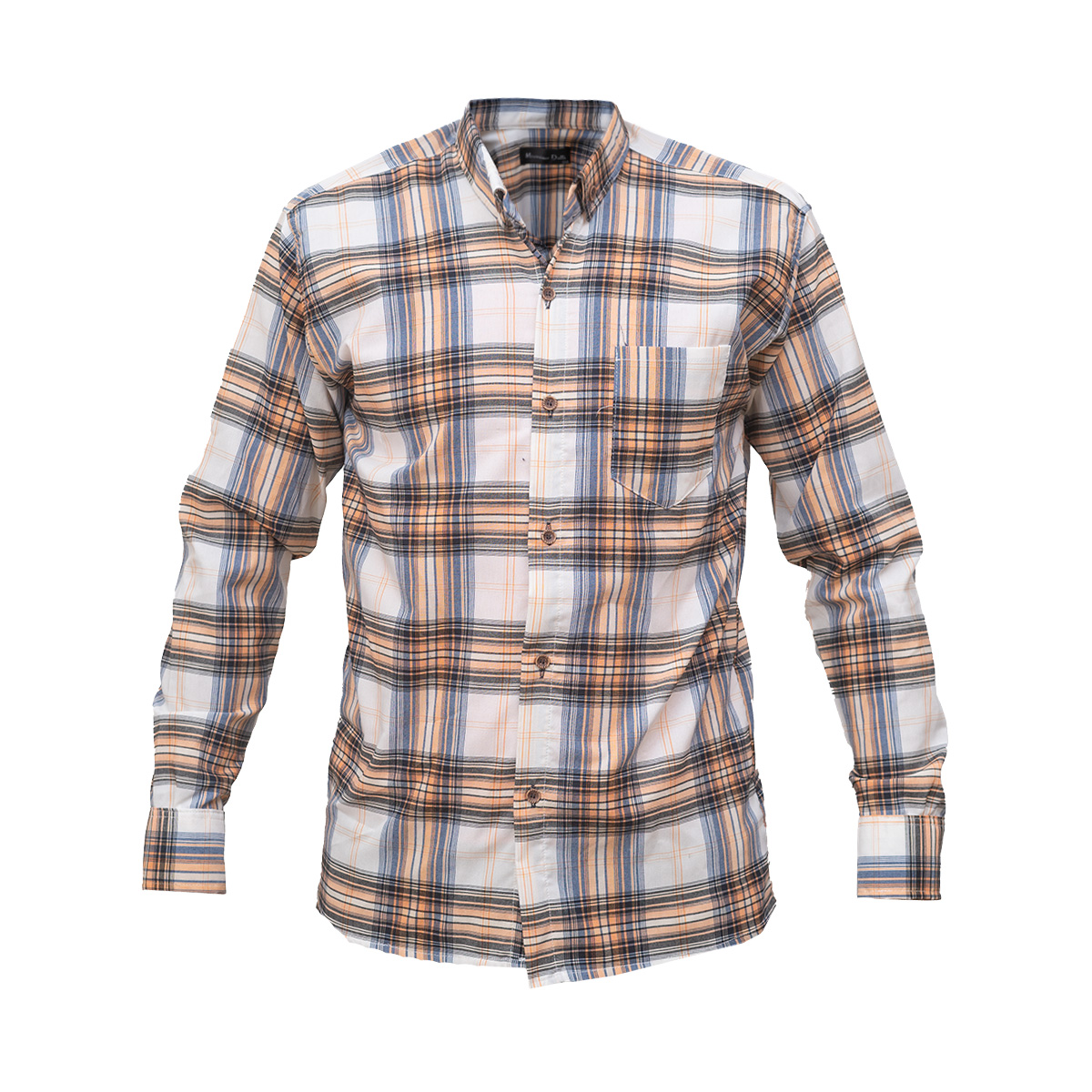 پیراهن مردانه چهارخونه کرم سفیدمدل ahora