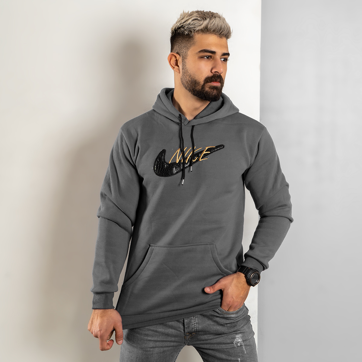 هودی Nike طوسی مردانه مدل Henry