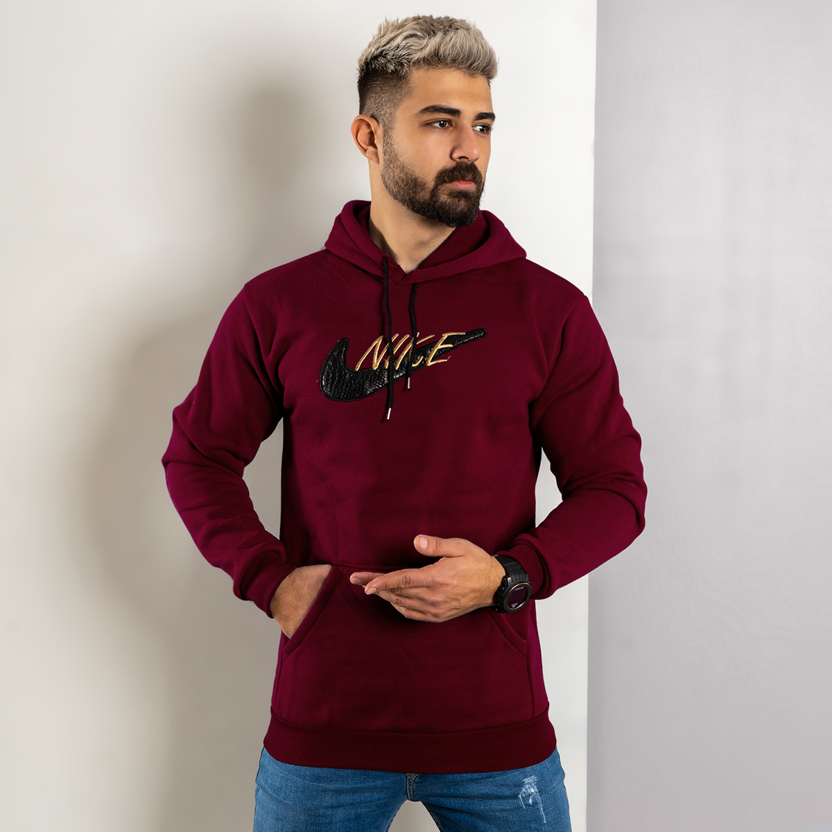 هودی Nike زرشکی مردانه مدل Henry