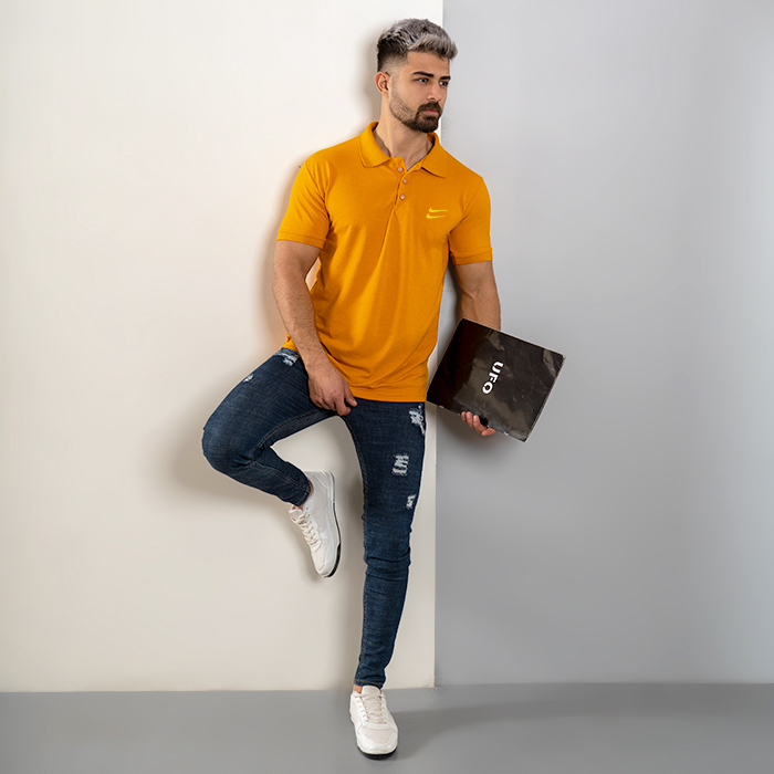 تیشرت مردانه نایک خردلی مدل LOMA