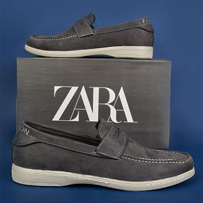 کفش کالج طوسی مردانه مدل Aril