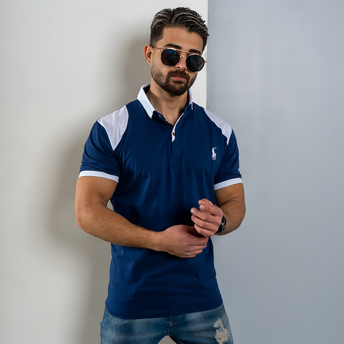 تیشرت Polo آبی مردانه مدل HAKO