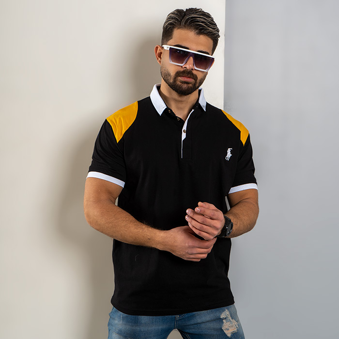 تیشرت Polo مشکی مردانه مدل HAKO