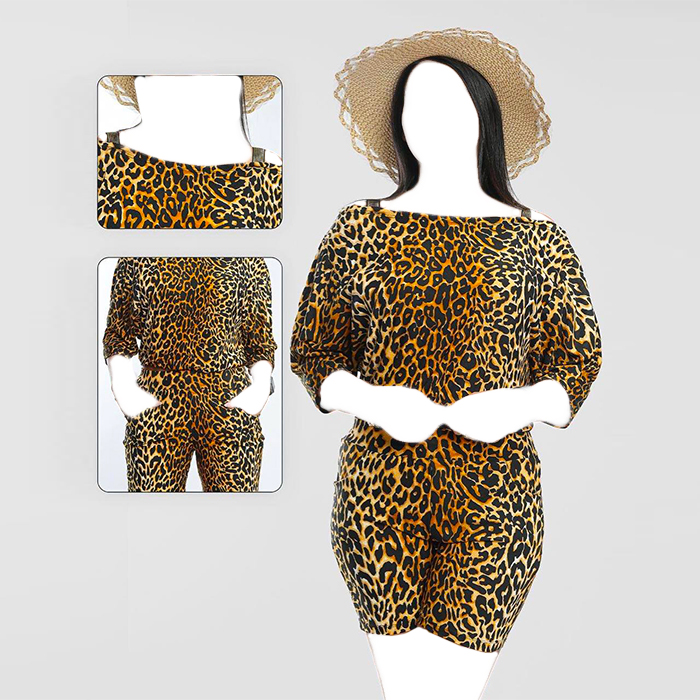 ست تیشرت شلوار پلنگی زنانه مدل Avina