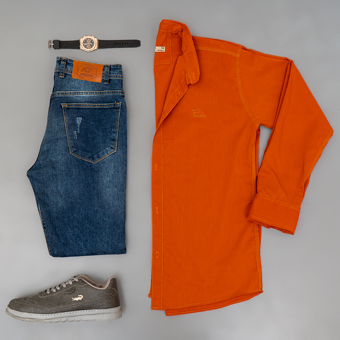 پیراهن مردانه آجری مدل Fendi