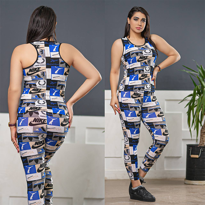 ست تاپ شلوار Nike دخترانه آبی مدل viana