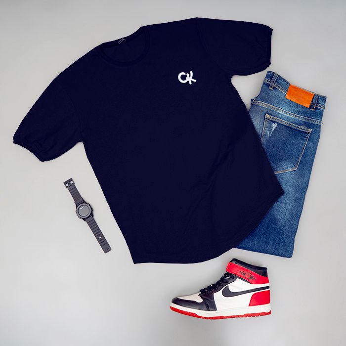 تیشرت مردانه سرمه ای مدل Ck