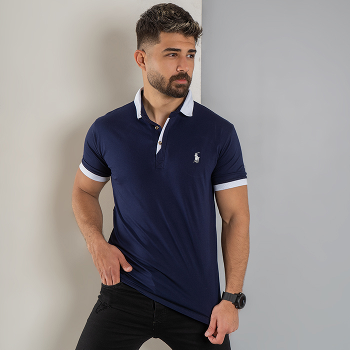 تیشرت مردانه سرمه ای مدل Polo90