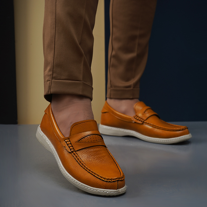 کفش کالج مردانه خردلی مدل Lira