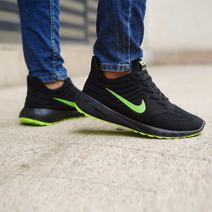 کفش ورزشی مشکی سبز نایک مردانه مدل moj