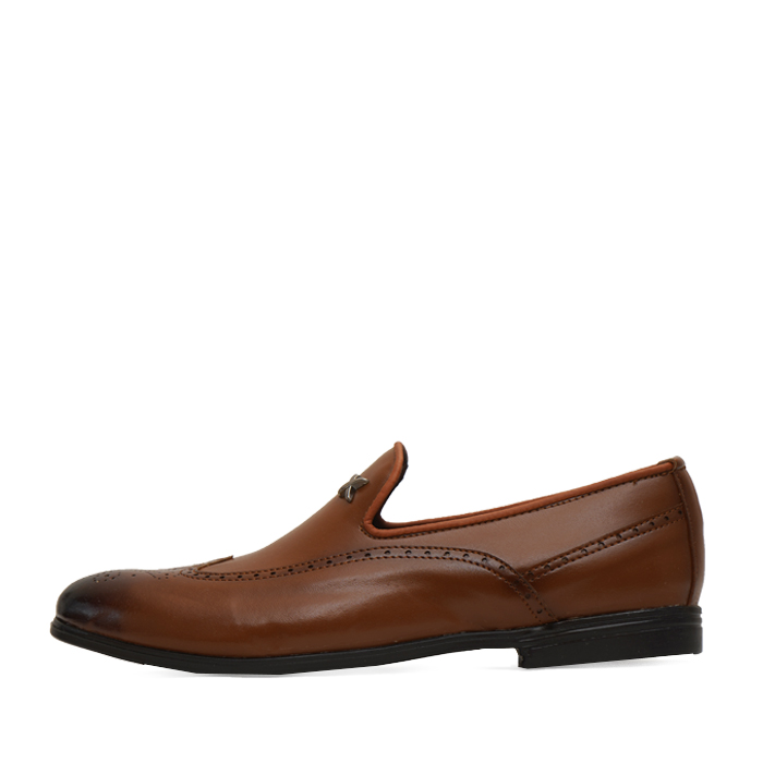 کفش کالج مردانه عسلی مدل Zinax