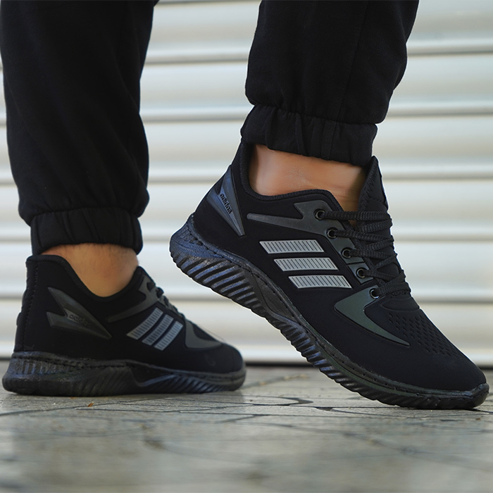 کفش ورزشی مردانه آدیداس مشکی طوسی(زیره مشکی) مدل zarax