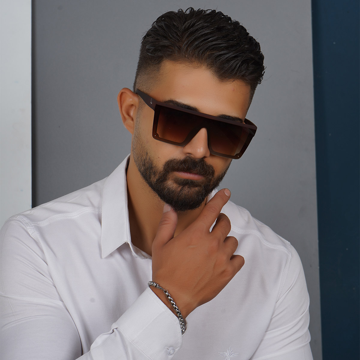 عینک آفتابی قهوه ای مات مدل ysl