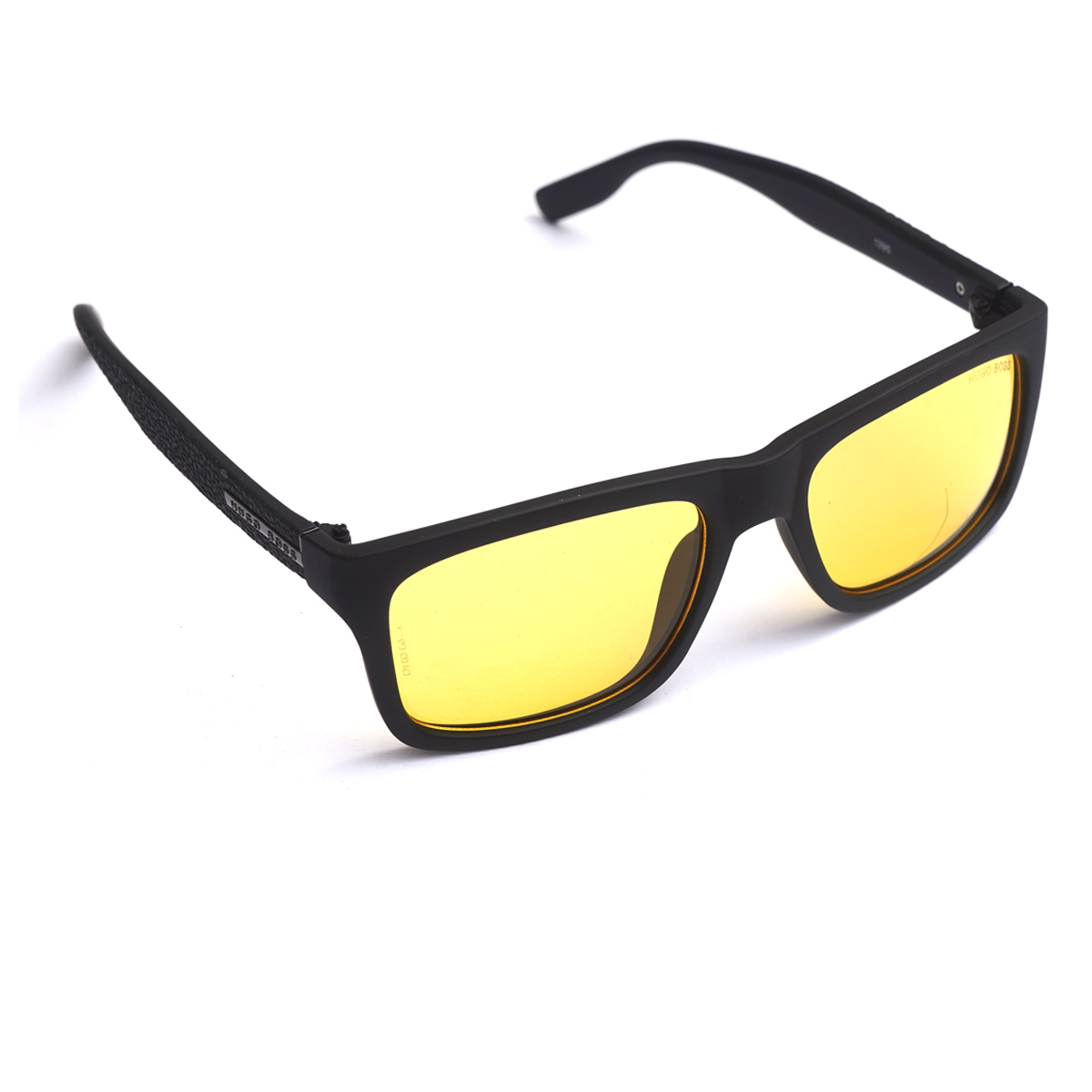 عینک مردانه مشکی صفحه زرد مدل Hugo