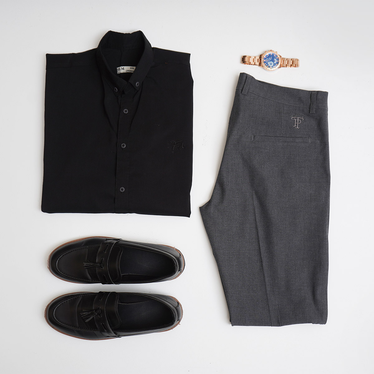 پیراهن مردانه مشکی مدل Fendi