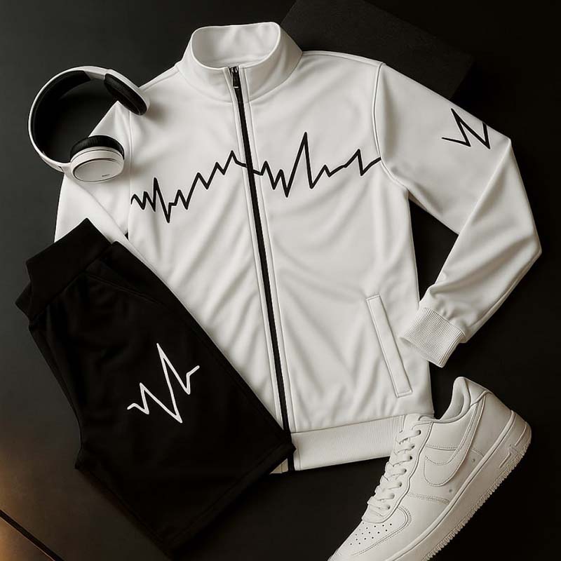 ست سوییشرت شلوار مردانه سفید مدل EKO