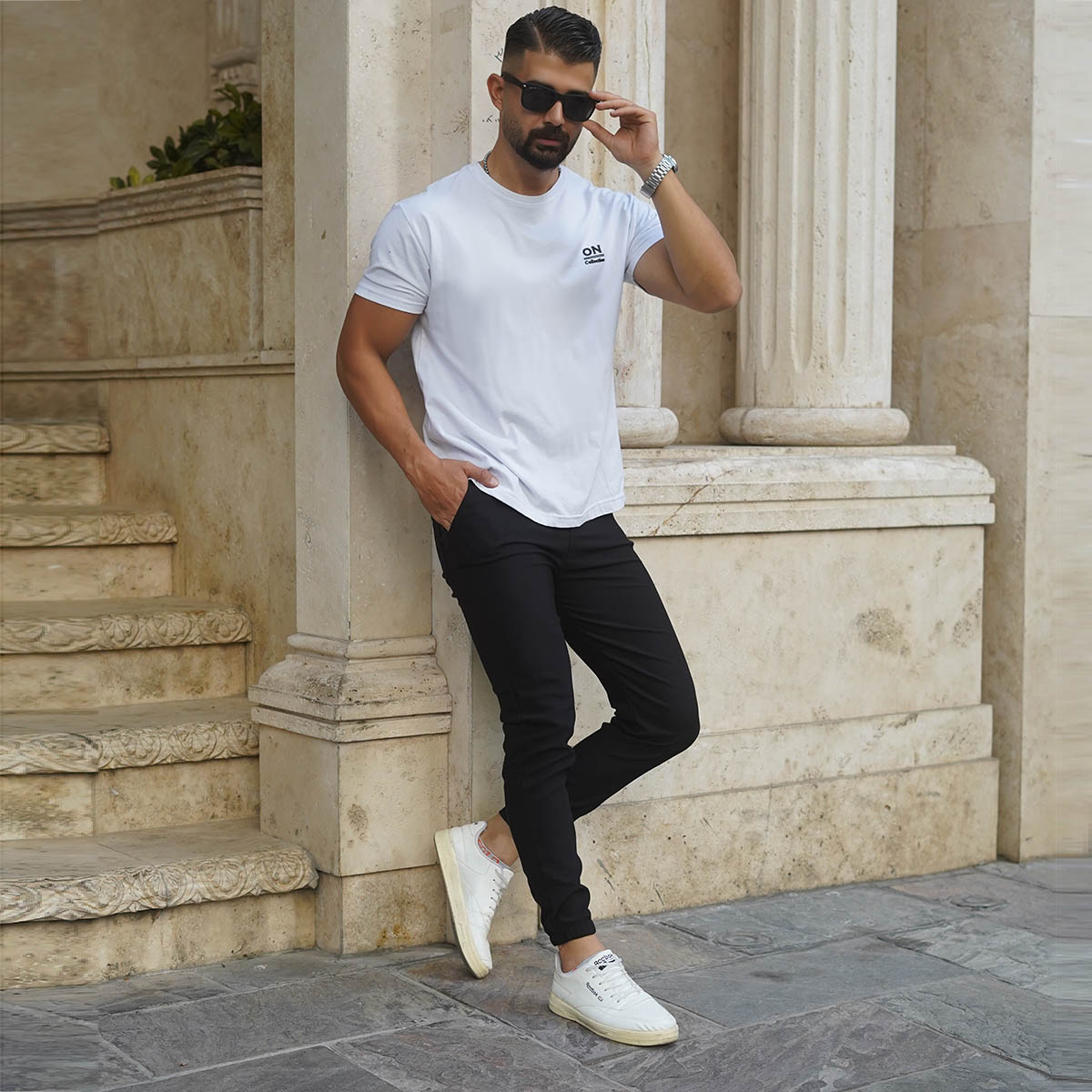 شلوار اسلش مردانه مشکی مدل KARA