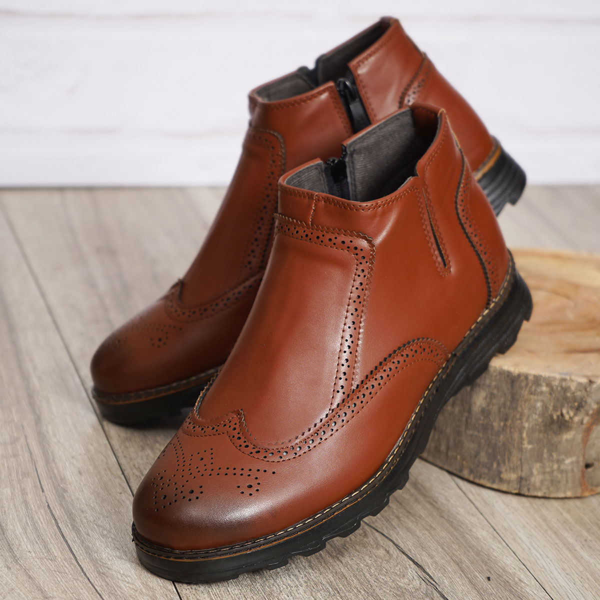 نیم بوت قهوه ای مردانه مدل ASHVAN