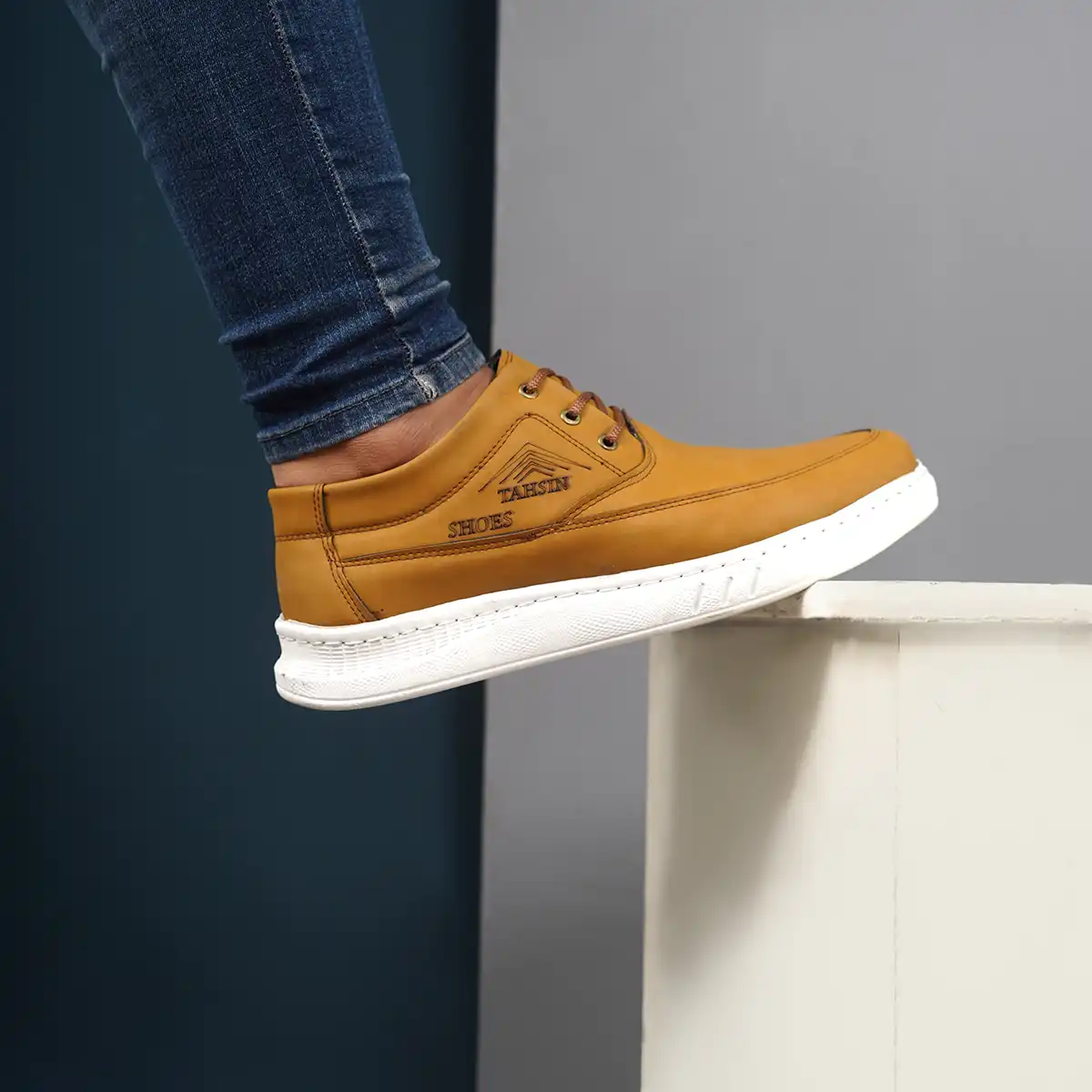 کفش مردانه خردلی مدل Tahsin