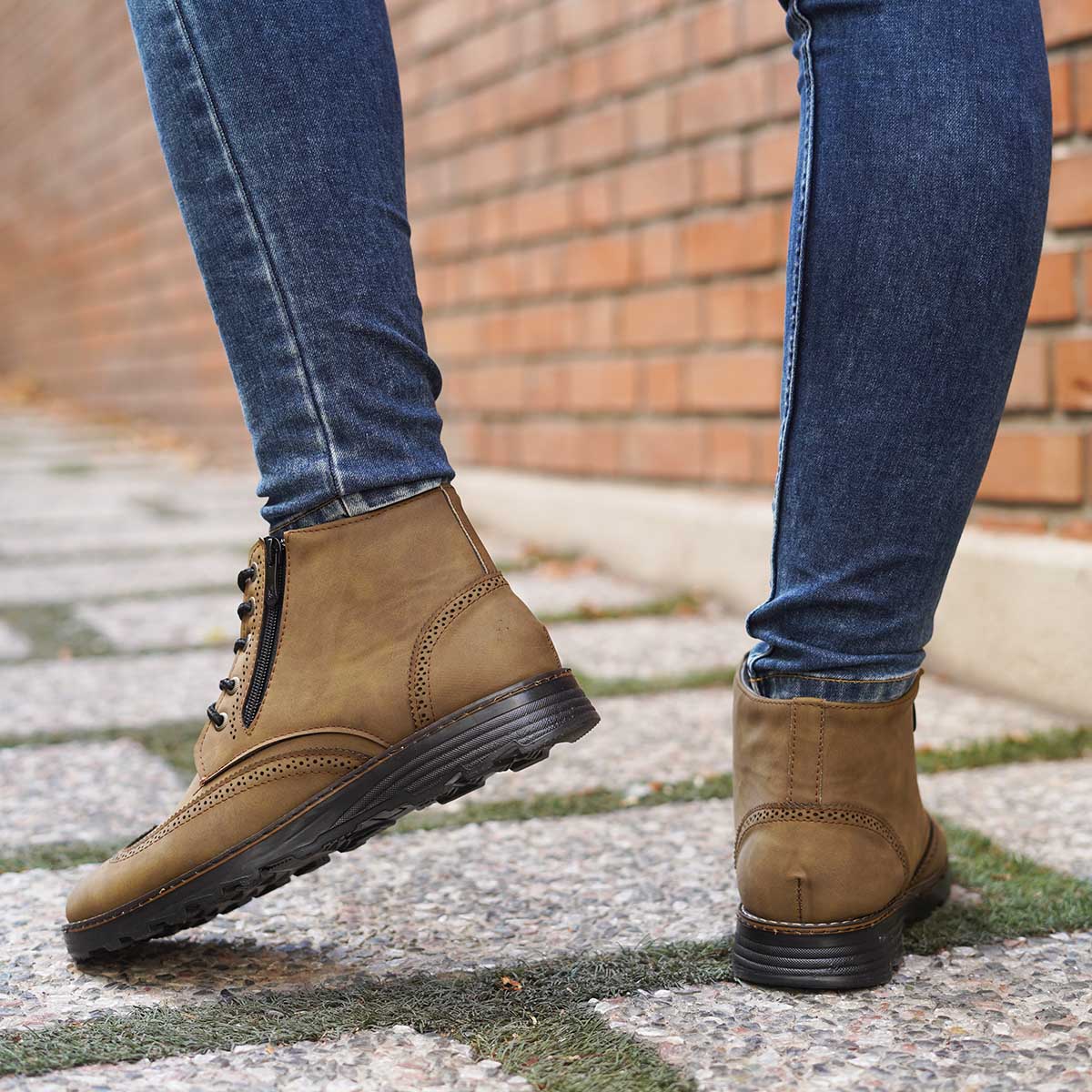 نیم بوت مردانه خاکی مدل Hirbod