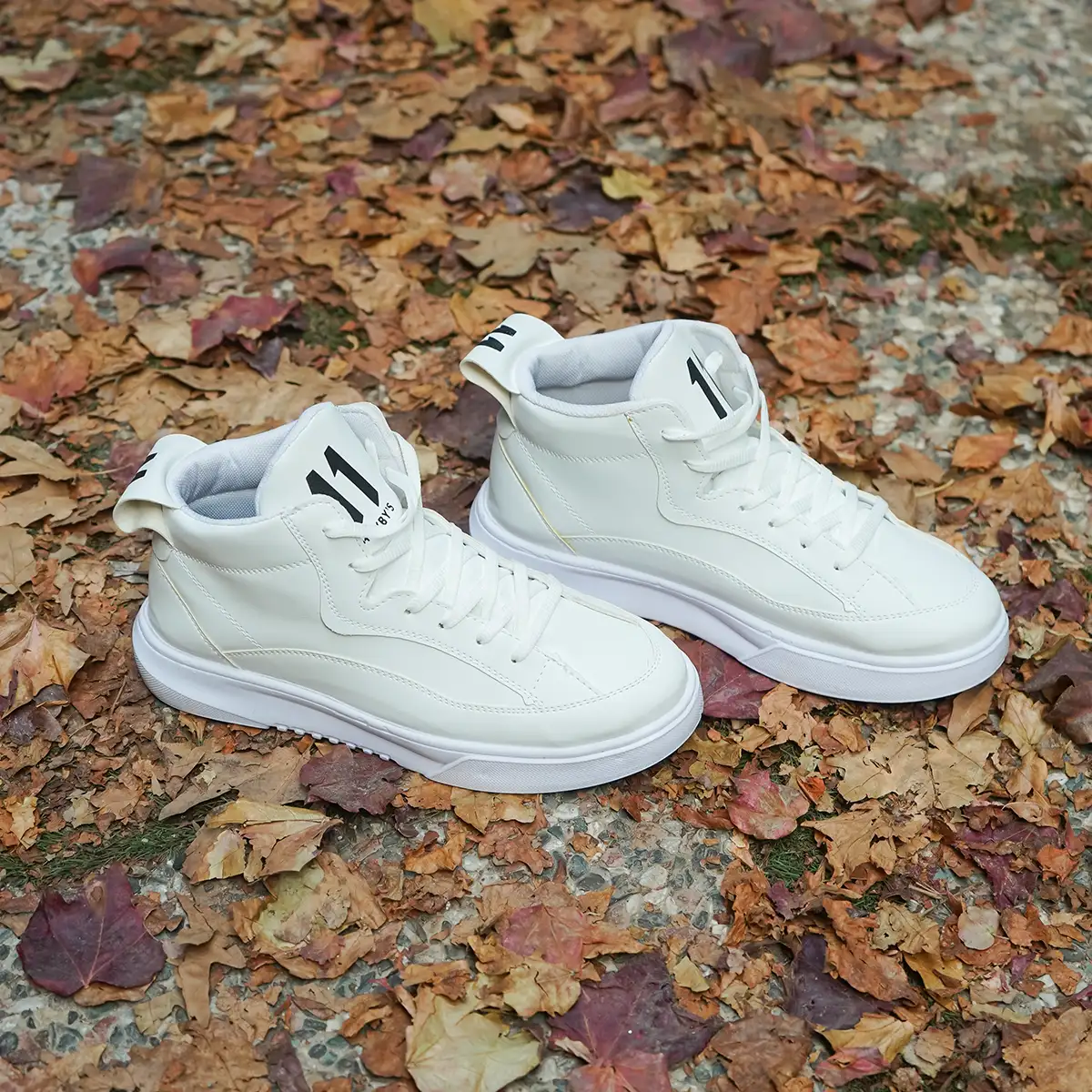 کفش ساقدار مردانه سفید مدل 11qp