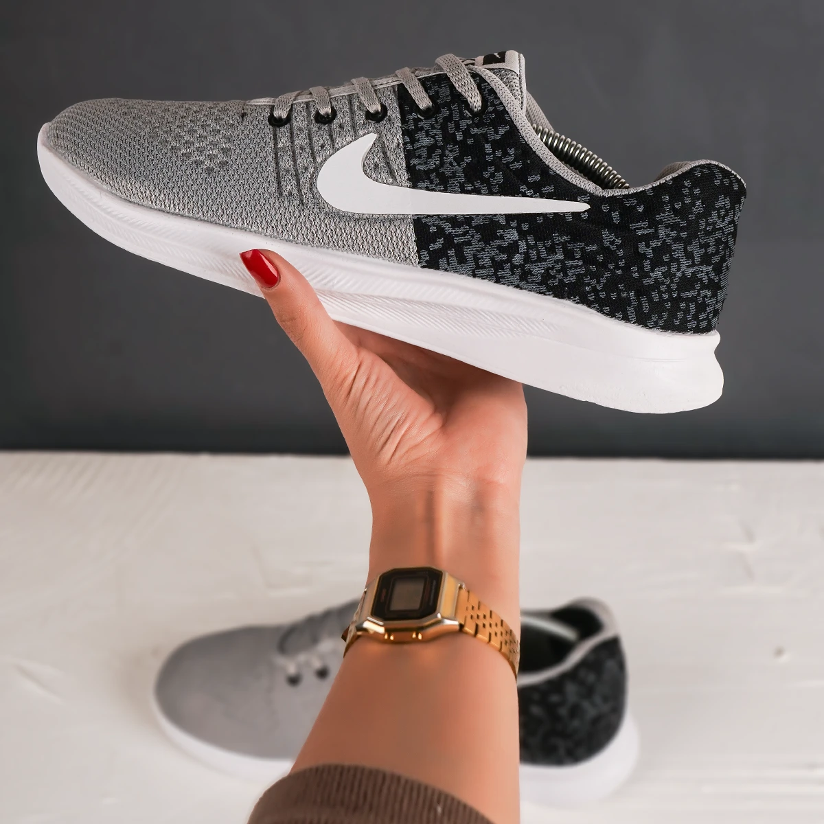 کفش ورزشی نایک طوسی تیره مردانه مدل Saber