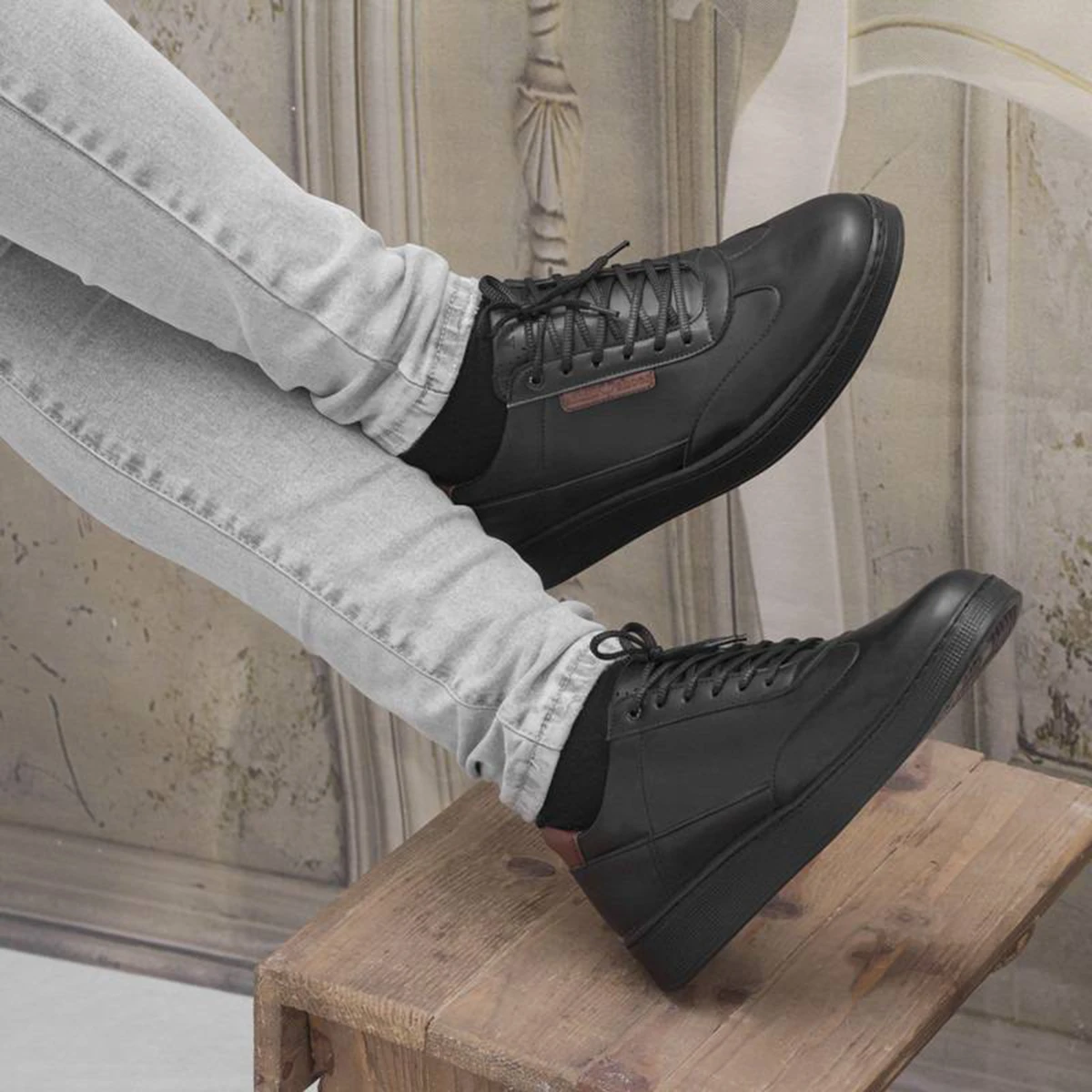 کفش تخت مردانه مشکی مدل Farhad