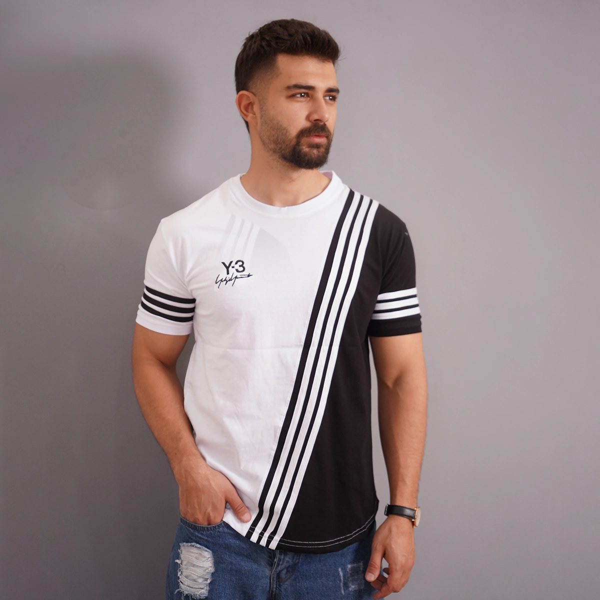 تیشرت سفید مشکی مدل Y-3